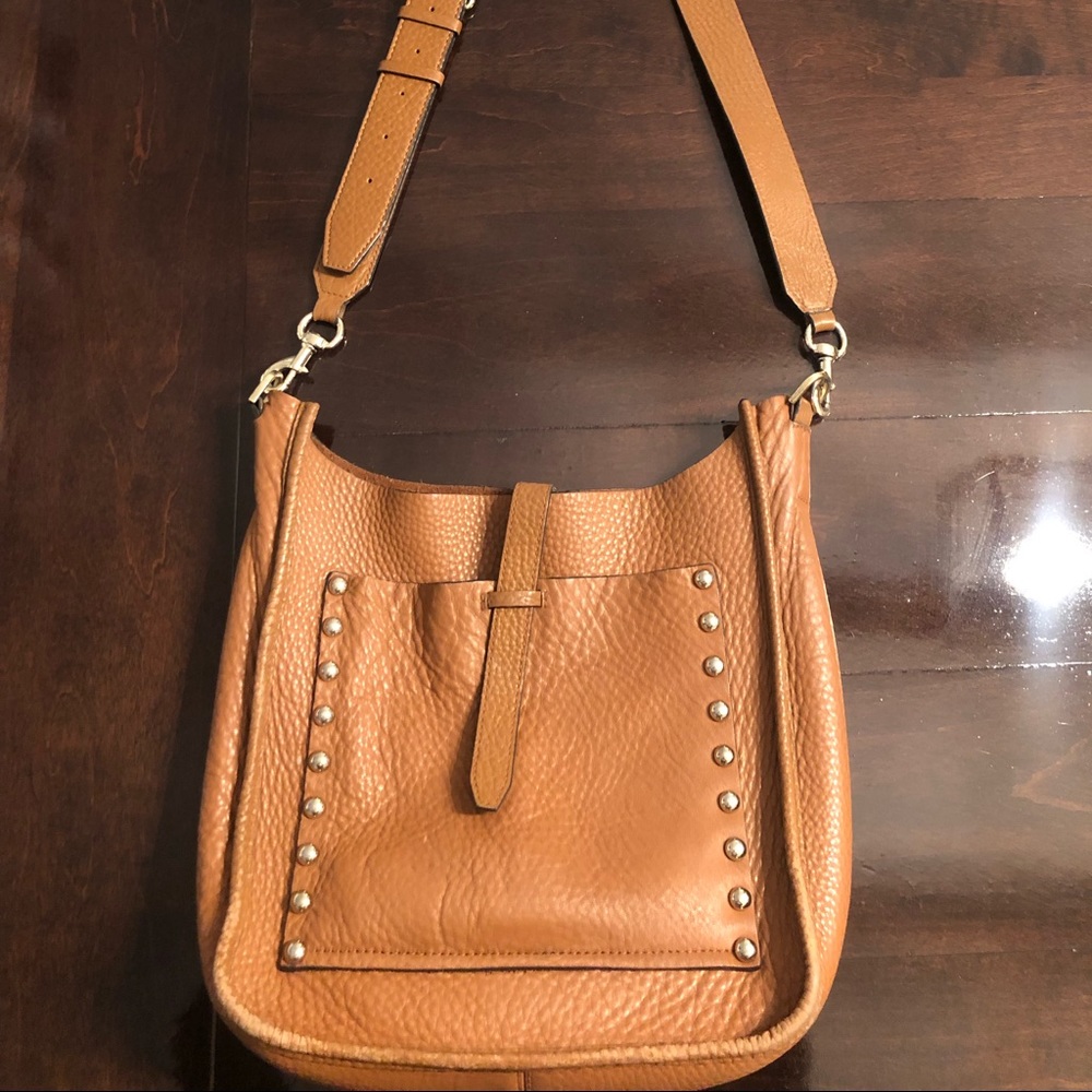 Rebecca Minkoff Brown Pebble Feed crossbody handbag